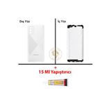 Samsung Galaxy A02s Beyaz Renk Uyumlu Arka Kapak + B7000 Yapıştırıcı Arka Cam Batarya Kapağı Pil Kapağı Lazer Kesim Back Cover Galaxy A02s Uyumlu