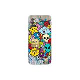 Samsung Galaxy A02s ile Uyumlu Grafiti Doodle Tasarımlı Şeffaf Silikon Kılıf