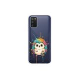 Samsung Galaxy A02s ile Uyumlu Splash Kirpi Tasarımlı Slimfit Şeffaf Silikon Kılıf