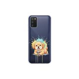 Samsung Galaxy A02s ile Uyumlu Splash Köpek Tasarımlı Slimfit Şeffaf Silikon Kılıf