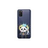 Samsung Galaxy A02s ile Uyumlu Splash Panda Tasarımlı Slimfit Şeffaf Silikon Kılıf