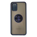 Samsung Galaxy A02s Kılıf Montreal Yüzüklü Silikon Kapak - Lacivert-(5796)