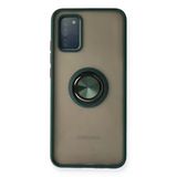Samsung Galaxy A02s Kılıf Montreal Yüzüklü Silikon Kapak - Yeşil-(5796)