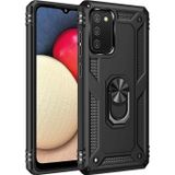 Samsung Galaxy A02S Kılıf Sofya Yüzüklü Silikon Kapak - Siyah-(5796)