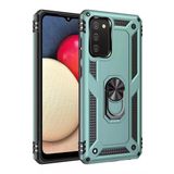 Samsung Galaxy A02S Kılıf Sofya Yüzüklü Silikon Kapak - Yeşil-(5796)