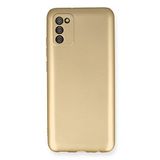 Samsung Galaxy A02S Uyumlu Kılıf Yumuşak Dokulu Silikon - Gold