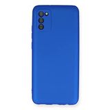 Samsung Galaxy A02S Uyumlu Kılıf Yumuşak Dokulu Silikon - Mavi