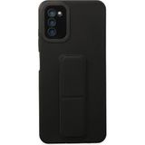 Samsung Galaxy A03S Kılıf Mega Standlı Silikon - SIYAH-(5796)