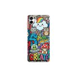 Samsung Galaxy A04 ile Uyumlu Grafiti Create Art Tasarımlı Şeffaf Silikon Kılıf