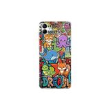 Samsung Galaxy A04 ile Uyumlu Grafiti Mini Tasarımlı Şeffaf Silikon Kılıf