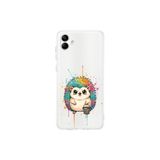 Samsung Galaxy A04 ile Uyumlu Splash Kirpi Tasarımlı Şeffaf Silikon Kılıf