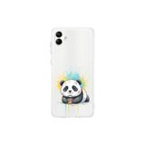 Samsung Galaxy A04 ile Uyumlu Splash Panda Tasarımlı Şeffaf Silikon Kılıf