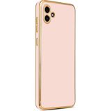Samsung Galaxy A04 Kılıf Kenar Detaylı Yumuşak Parlak Silikon - Açık Pembe