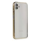 Samsung Galaxy A04 Kılıf Lensli Silikon - Gold-(5796)