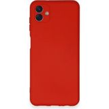 Samsung Galaxy A04 Kılıf Nano Içi Kadife Silikon - KIRMIZI-(5796)