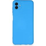Samsung Galaxy A04 Kılıf Nano Içi Kadife Silikon - MAVI-(5796)