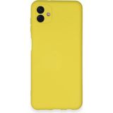 Samsung Galaxy A04 Kılıf Nano Içi Kadife Silikon - SARI-(5796)