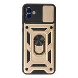 Samsung Galaxy A04 Kılıf Pars Lens Yüzüklü Silikon - Gold-(5796)