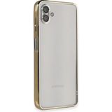 Samsung Galaxy A04 Kılıf Razer Lensli Silikon - Gold - Belirtilmemiş - Altın