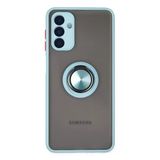 Samsung Galaxy A04s Kılıf Montreal Yüzüklü Silikon Kapak - Buz Mavi-(5796)