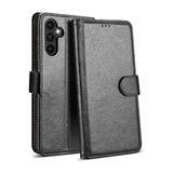 Samsung Galaxy A05s Kılıf 360 Tam Kaplar Deri Dokulu Kapaklı Cüzdan Standlı Kartvizitli Delüx -Siyah