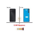 Samsung Galaxy A05s Siyah Renk Uyumlu Lensli Arka Kapak + B7000 Yapıştırıcı Arka Cam Batarya Kapağı Pil Kapağı Lazer Kesim Back Cover Galaxy A05s Uyumlu