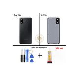 Samsung Galaxy A07 Siyah Renk Uyumlu Lensli Arka Kapak + Tamir Seti + B7000 Yapıştırıcı Arka Cam Batarya Kapağı Pil Kapağı Lazer Kesim Back Cover Galaxy A07 Uyumlu