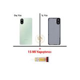 Samsung Galaxy A07 Yeşil Renk Uyumlu Lensli Arka Kapak + B7000 Yapıştırıcı Arka Cam Batarya Kapağı Pil Kapağı Lazer Kesim Back Cover Galaxy A07 Uyumlu