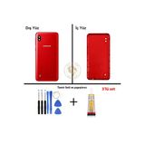 Samsung Galaxy A10 Kırmızı Renk Uyumlu Lensli Arka Kapak + Tamir Seti + B7000 Yapıştırıcı Arka Cam Batarya Kapağı Pil Kapağı Lazer Kesim Back Cover Galaxy A10 Uyumlu