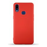 Samsung Galaxy A10s ile uyumlu Kapak Içi Kadife Lansman Silikon Kılıf - Kırmızı