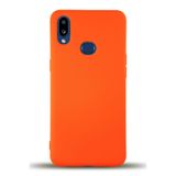 Samsung Galaxy A10s ile uyumlu Kapak Içi Kadife Lansman Silikon Kılıf - Turuncu