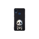 Samsung Galaxy A10s ile Uyumlu Sevimli Panda (0214d) Tasarımlı Siyah Lansman Kılıf