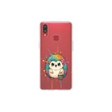 Samsung Galaxy A10s ile Uyumlu Splash Kirpi Tasarımlı Slimfit Şeffaf Silikon Kılıf