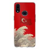 Samsung Galaxy A10S Uyumlu Ay Yıldız Türk Dalgası Baskılı Silikon Kılıf