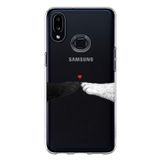 Samsung Galaxy A10S Uyumlu Kedi & Köpek Pati Dokunuşu Kalp Desenli Baskılı Silikon Kılıf