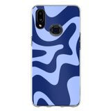 Samsung Galaxy A10S Uyumlu Mavi Dalgalar Baskılı Silikon Kılıf