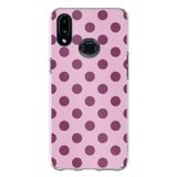 Samsung Galaxy A10S Uyumlu Mor Puantiyeler Baskılı Silikon Kılıf