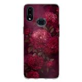 Samsung Galaxy A10S Uyumlu Vişne Renk Vintage Çiçek Desenli Baskılı Silikon Kılıf