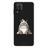 Samsung Galaxy A12 İle Uyumlu Siyah Forest Giant Desenli Silikon Kılıf