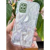 Samsung Galaxy A12 - M12 Kılıf Parlak Hologramlı Kelebek Desenli Darbe Emici Kamera Korumalı Renkli Silikon - Galaxy A12-M12 - Gri - Beyaz