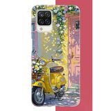 Samsung Galaxy A12-M12 Uyumlu Sarı Mobilet Baskılı Silikon Kılıf