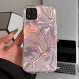 Samsung Galaxy A12 Uyumlu Kılıf Zebana Pink Heart Silikon Kılıf Pembe