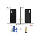 Samsung Galaxy A13 Siyah Renk Uyumlu Arka Kapak + Tamir Seti + B7000 Yapıştırıcı Arka Cam Batarya Kapağı Pil Kapağı Lazer Kesim Back Cover Galaxy A13 Uyumlu