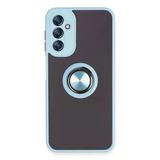 Samsung Galaxy A14 4G Kılıf Montreal Yüzüklü Silikon Kapak - Buz Mavi-(5796)