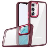 Samsung Galaxy A14 Kılıf Renkli Kenar Arkası Şeffaf Flora Silikon Kılıf