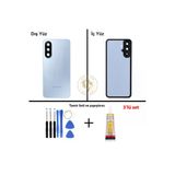 Samsung Galaxy A17 Mavi Renk Uyumlu Lensli Arka Kapak + Tamir Seti + B7000 Yapıştırıcı Arka Cam Batarya Kapağı Pil Kapağı Lazer Kesim Back Cover Galaxy A17 Uyumlu