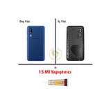 Samsung Galaxy A2 Core A260 Mavi Renk Uyumlu Arka Kapak + B7000 Yapıştırıcı Arka Cam Batarya Kapağı Pil Kapağı Lazer Kesim Back Cover Galaxy A2 Core Uyumlu