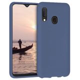 Samsung Galaxy A20 İnce Mat Silikon Kılıf Lacivert