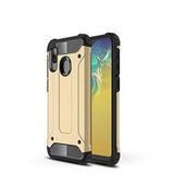 Samsung Galaxy A20E ile uyumlu Çİft Katman Koruyucu Crash Military Tank Kılıf - Gold