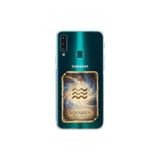 Samsung Galaxy A20S ile Uyumlu Burç Kartları Kova Tasarımlı Şeffaf Silikon Kılıf